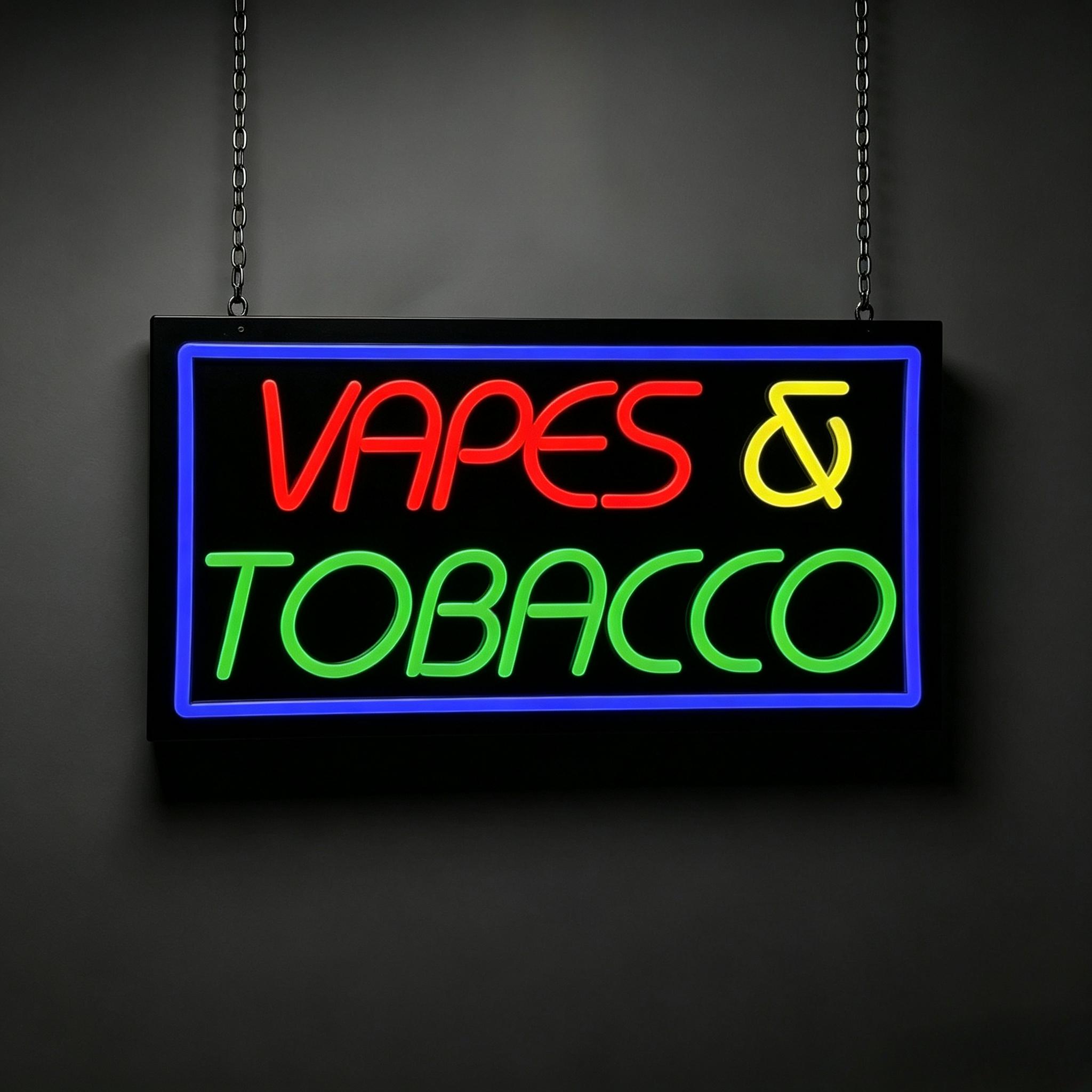 Tobacco and Vape Neon Sign USB - đánh giá và giá Vaping Store