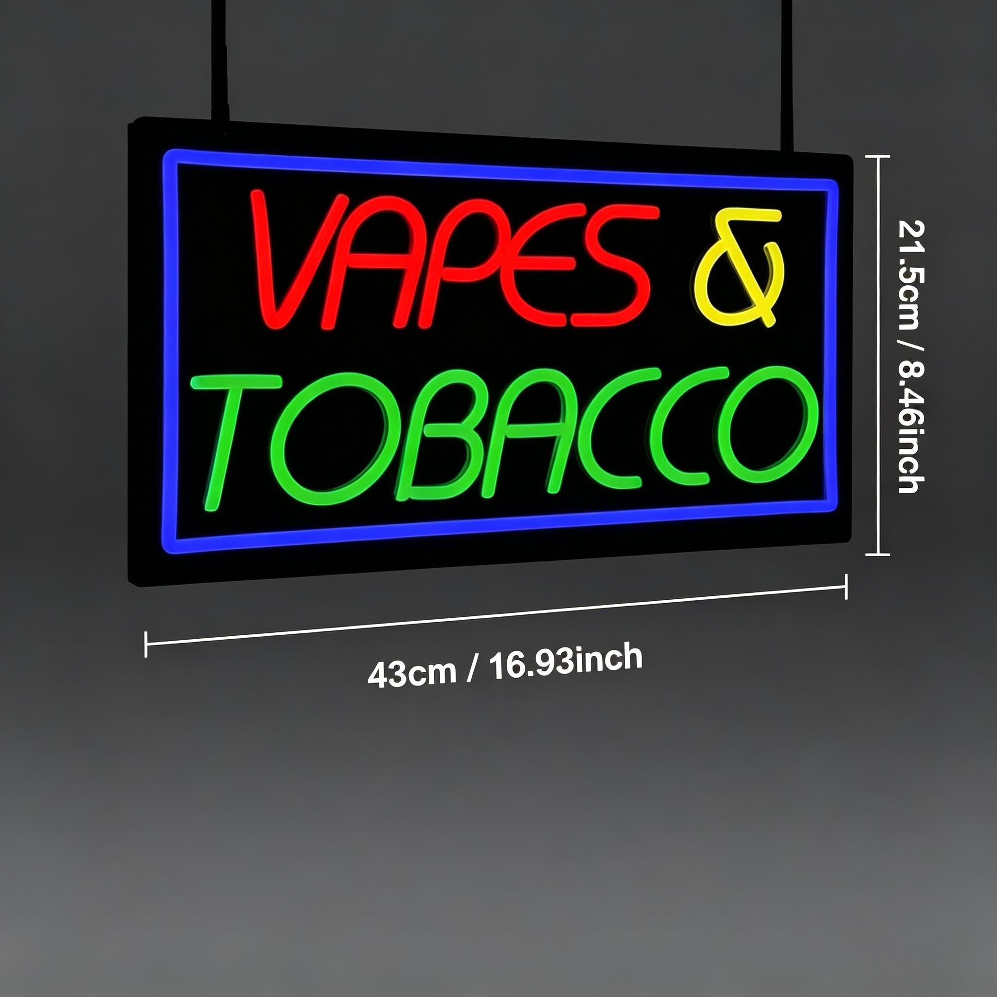 Tobacco and Vape Neon Sign USB - đánh giá và giá Vaping Store