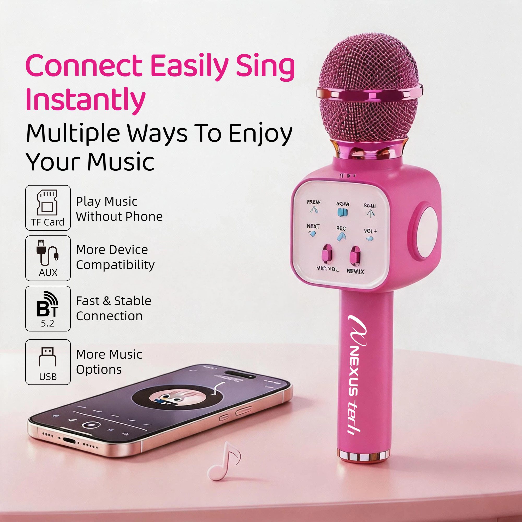 Wireless Bluetooth 5.2 Karaoke - đánh giá và giá Shure Mic Sm58