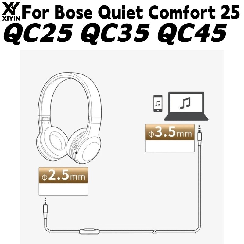 Plug and Play 2.5mm to 3.5mm J - đánh giá và giá Bose Headphone Qc45